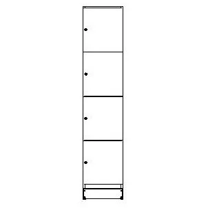 Standard Fyrdelade skåp Elev 400 mm