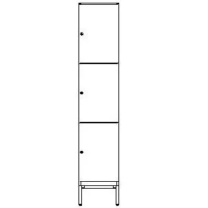 Standard Tredelade skåp Elev 400 mm